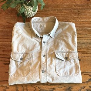 J.Crew Long Sleeve Chamois Casual Dress Shirt in Large Light Grey
